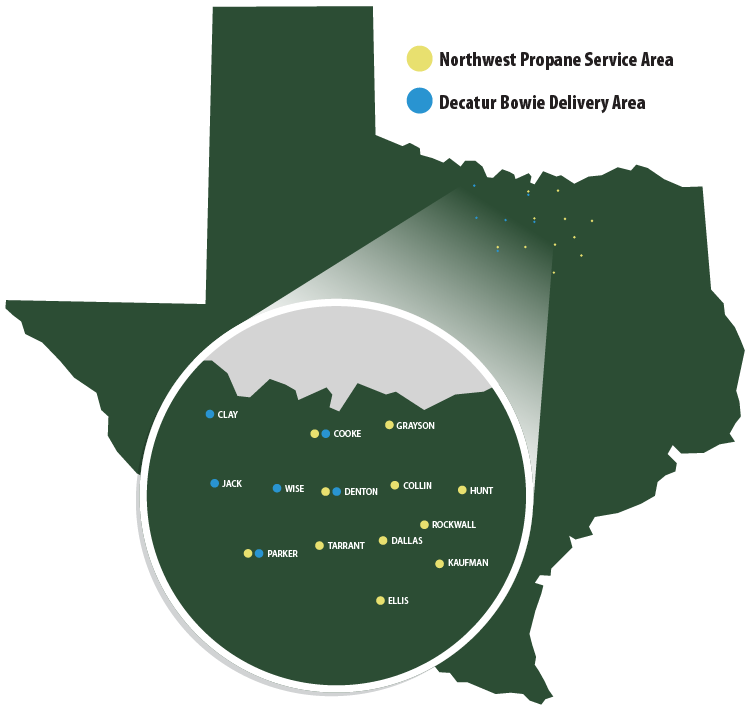 northwest propane service area map