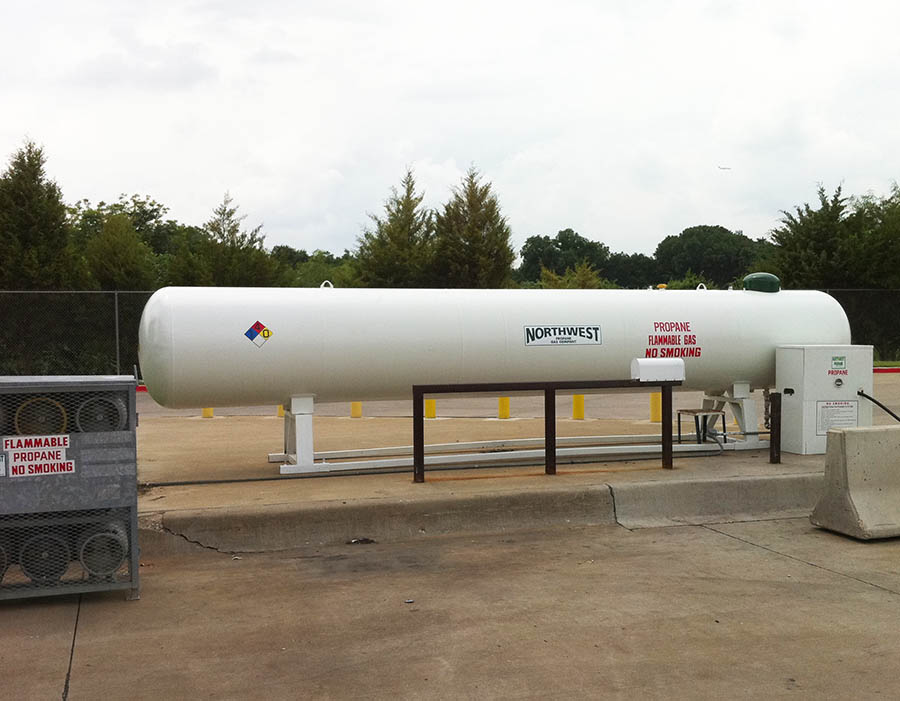 propane cylinder refill station with storage cage